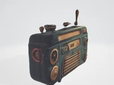 Vintage Futuristic Radio 3D Asset Low-poly 3D model