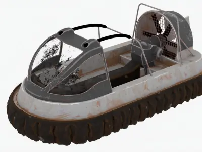 Common Old Dirty 4K Textures Hovercraft Low-poly 3D model