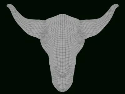 Bull Skull Low-poly 3D model