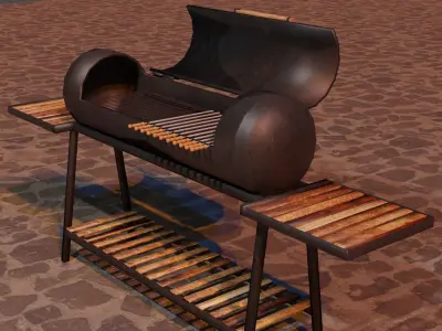 Brazier from a gas cylinder Low-poly 3D model