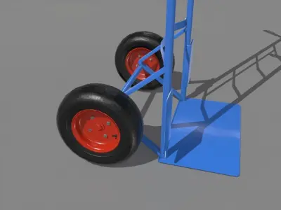 Industrial Hand Trolley 1 Low-poly 3D model