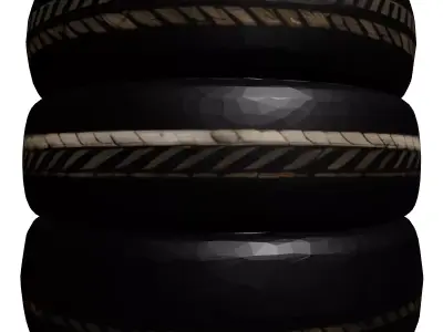 Realistic Stacked Car Tires Set 3D model