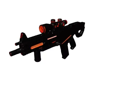 Futuristic Assault Rifle 3D Model 3D model