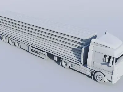 Industrial Forestry Logging Truck 3D Model 3D model