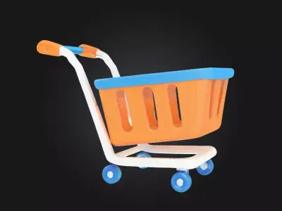 Shopping Cart Bliss  Everyday Utility with a Touch of Whimsy 3D model