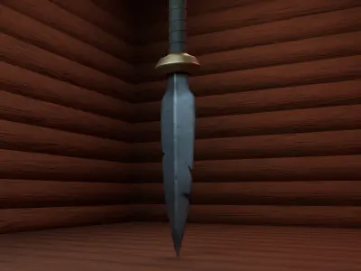Stylized obsolete knife Free low-poly 3D model