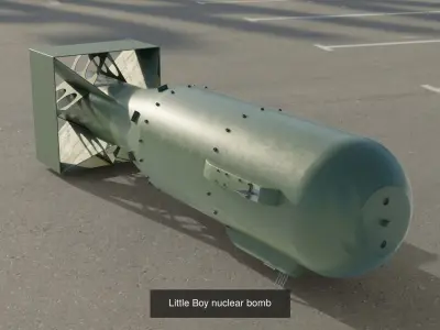 Rocket nuclear bomb in sky 3D Model Collection