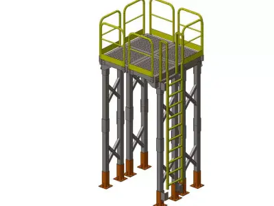 Ladder Platform Low-poly 3D model