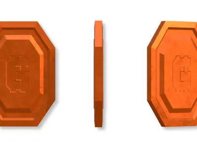 Stylized Copper Silver and Gold Coins Low-poly 3D model