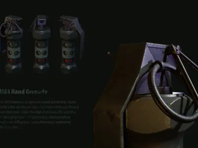 m84 grenade Low-poly 3D model purchase