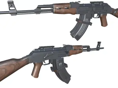 23-Assault-Rifle-AK-47-gun model 3d game ready model Low-poly 3D model