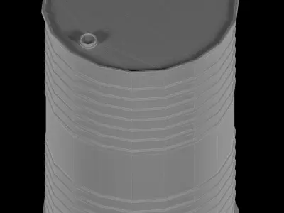 Danger oil barrel Low-poly 3D model