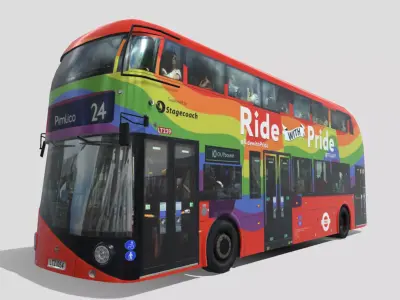 Wrightbus Routemaster Ride With Pride  livery Low-poly 3D model