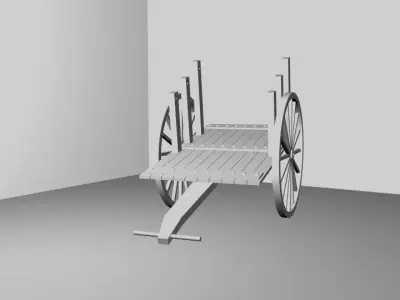 Bull Cart 3D model