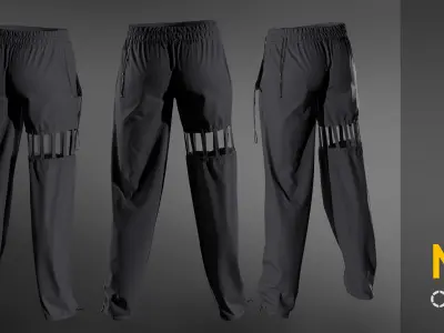 Trousers  pants  MaleFemale Clo Marvelous designer project  OBJ 3D model