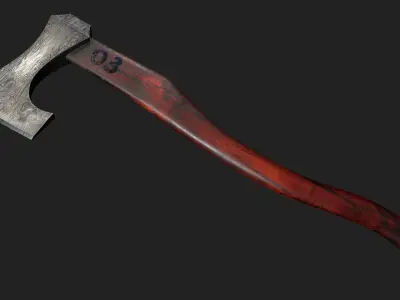 Damascus axe Low-poly 3D model