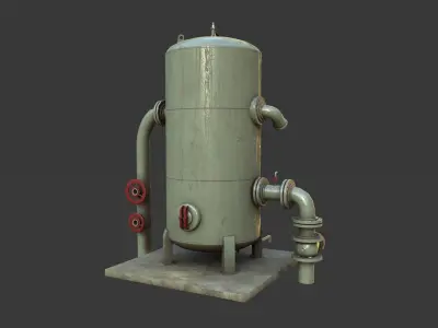 PBR Game Ready Storage Tank Low-poly 3D model