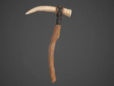 Pickaxe Low-poly 3D model 3