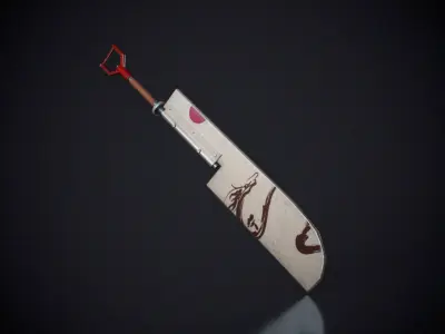 Japanese sword Low-poly 3D model