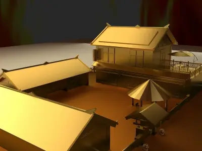 Chinese ancient house 3D model buy