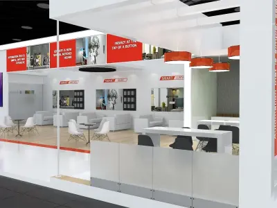 Exhibition Stand Stall Three Side Open 20X9 3D model