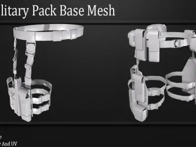 30 Military Pack Base Mesh Vol 03 Game Ready Low-poly 3D model