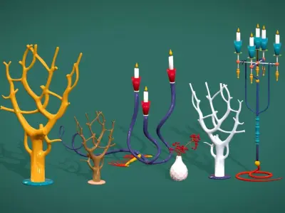 Show Pieces Pack - Antique Decorative Art Pack Interior Props Low-poly 3D model
