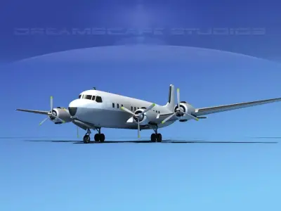 Douglas DC-7B Unmarked 2 3D model