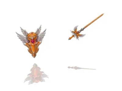 Sky Protector - Sword and Shield Low-poly 3D model