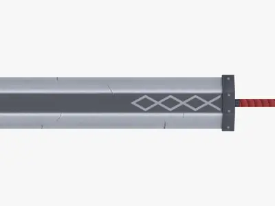 Handpainted Greatsword Low-poly 3D model