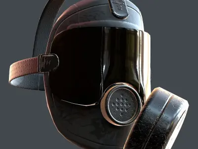 Gas mask helmet 3d model scifi Low-poly  Low-poly 3D model buy