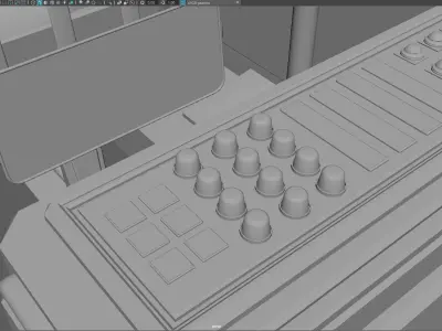 Sci-Fi Spacecraft Cockpit  Pilot Control Station  Low-poly 3D model