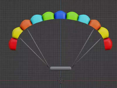 Parachute Low Poly  Low-poly 3D model