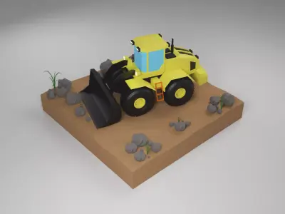 Loader Low Poly 3D Model  Low-poly 3D model
