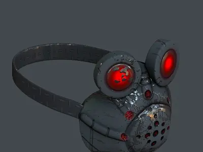 Gas mask helmet 3d model scifi Low-poly  Low-poly 3D model 71