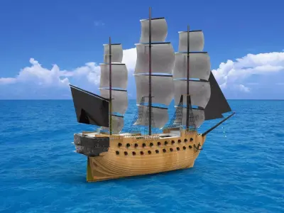 Old sailing ship 3D print model