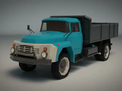 Low Poly Vintage Truck 02 Low-poly 3D model