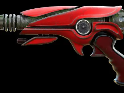 Futuristic Raygun Low-poly 3D model