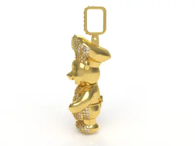 Chef Bear Diamond Hip Hop Pendant 3D print model