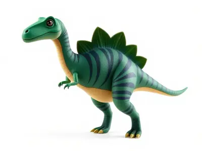 Cartoon Dinosaur Model Pack with Vibrant Textures Low-poly 3D model