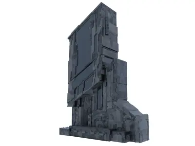 Scifi Futuristic building Free low-poly 3D model