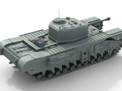 Churchill Mk IV Infantry Tank Low-poly 3D model