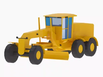Grader Construction Motor Simplified Low-poly 3D model