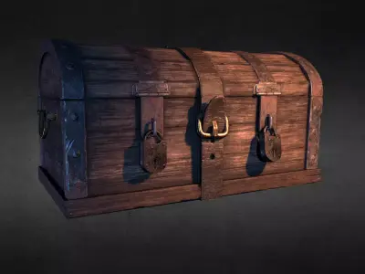 Treasure Chest Low-poly 3D model 13