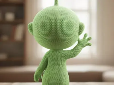 Knitted Alien Toy - 3D Print Model 3D print model