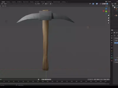 Low Poly Pick axe cartoon style - also realistic  Low-poly 3D model