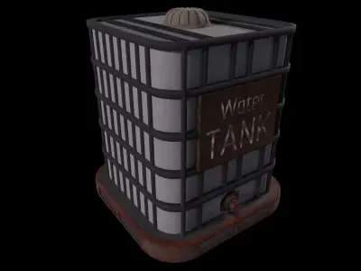 Water Tank - Low Poly - PBR 3D Model Low-poly 3D model
