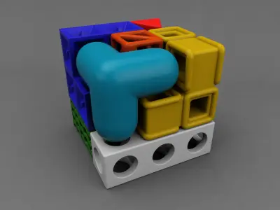 Soma cube puzzle game 3D print model