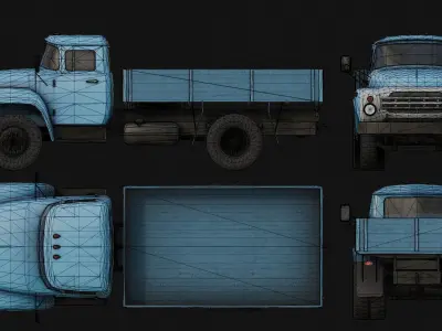Soviet Truck Low-poly 3D model