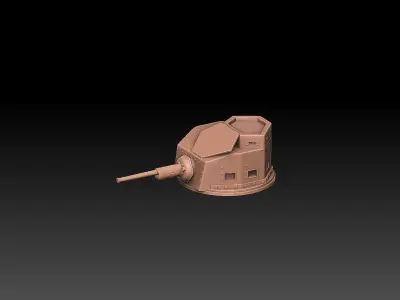 M2A4 Tank Turret ROYALTY FREE VERSION 3D print model